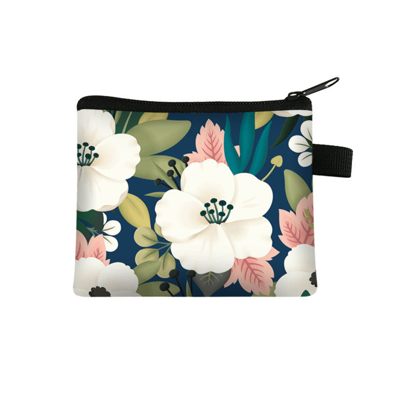 Wholesale Polyester Floral Coin Purse Ladies Coin Key Storage Bag